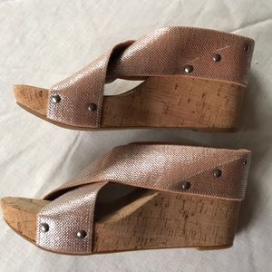 Lucky Brand Rose Gold Wedge Sandals
